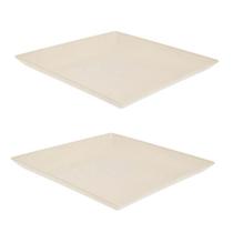 2un Petisqueira prato quadrado 24x24cm fundo Marfim 2un Petisqueira prato quadrado 24x24cm fundo Marfim