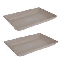 2un Petisqueira travessa Retangular 24cm Cinza Petra 2un Petisqueira travessa Retangular 24cm Cinza Petra