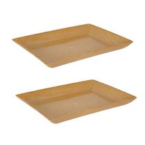 2un Petisqueira travessa Retangular 24cm Marrom Claro