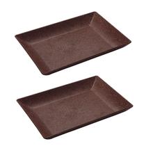 2un Petisqueira travessa Retangular 28cm Marrom Escuro