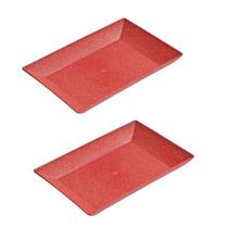 2un Petisqueira travessa Retangular 28cm servir Vermelho