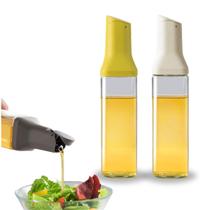 2Un Porta Azeite Vinagre De Vidro Galheteiro Quadrado 500ml Óleo Cozinha