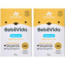 2UN Sabonete Vegetal Bebe Vida Leite de Arroz 90g Davene