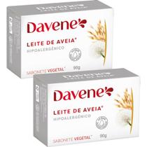 2UN Sabonete Vegetal Leite Aveia Hipoalergenico 90g Davene