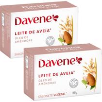 2UN Sabonete Vegetal Leite de Aveia Oleo Amendoas 90G Davene