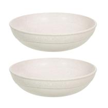2Un Saladeira Redonda 2,4Lt Tigela Bowl 25Cm Bege