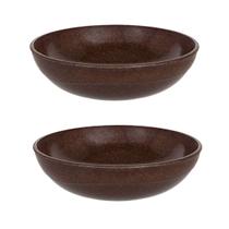 2un Saladeira redonda 2,4lt tigela bowl 25cm Marrom Escuro