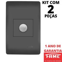 2un Sensor de Presença Bivolt Com Placa Habitat Black FAME