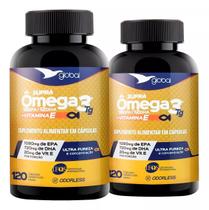 2un Suplemento Supra Ômega 3 Oleo de Peixe 18 EPA 12 DHA Vitamina E 120 CGM GLOBAL