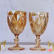 2Un Taça Diamond Vidro Resistente Ambar Luxo/Sofisticação