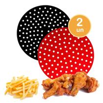 2un Tapete silicone airfryer forro fritadeira não gruda red - Unyhome