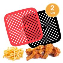 2un Tapete silicone airfryer forro fritadeira quadrado