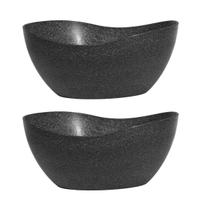 2un Tigela saladeira bowl oval 1,9lt preto