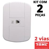 2un Tomada Telefone RJ11 2 Vias Com Placa Blanc Mais FAME