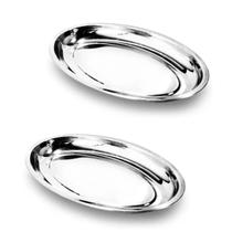 2un Travessa funda oval Inox 24cm Petiscos bar restaurante