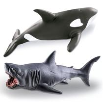 2un Tubarão e Baleia Orca Realista Boneco Vinil Brinquedo 2un Tubarão e Baleia Orca Realista Boneco Vinil Brinquedo
