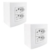 2Und Caixa Sobrepor Tomada Dupla 75mm 2P+T 20A/250V Branco