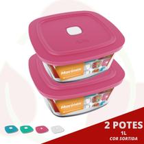 2UNI Pote Facilita Quadrado de Vidro c/ Tampa Marinex 1L 2UNI Pote Facilita Quadrado de Vidro c/ Tampa Marinex 1L
