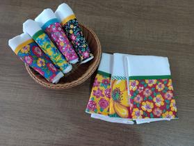 2Unid. Pano de Prato com Barrado de Chita 41x70cm - Fafaty