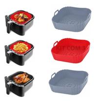 2X 03 Formas Silicone Retangular Reutilizavel Air Fryer Limp