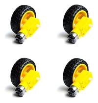 2X 04 - Roda Pneu Motor Dc 3 A 6V Robótica Arduino Carro 2X 04 - Roda Pneu Motor Dc 3 A 6V Robótica Arduino Carro