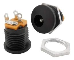 2X 10 Conector Dc Jack Pino Painel Com Rosca Preto 2X 10 Conector Dc Jack Pino Painel Com Rosca Preto