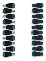 2X 10 Conector P4 Macho + 10 P4 Fêmea Borne Fita Led Cftv