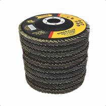 2X 10 Disco Flap 115Mm 4.1/2 Madeira E Aço Cônico Grão120 Fe