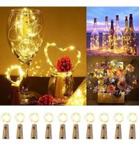 2X 10 Kit Fios Luz De Fada String Light 20 2M Leds Rolha Dec 2X 10 Kit Fios Luz De Fada String Light 20 2M Leds Rolha Dec