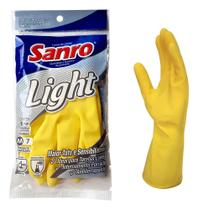 2X 10 Pares Luva Limpeza Latex Multiuso Sanro Light Forrada