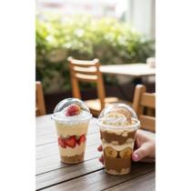 2x 100 Copos Bolha 200ml Transparente c/ Tampa Pote Felicida - Congratulations Store