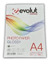 2X 100 Folhas Papel Fotográfico Glossy Evolut 180G A4