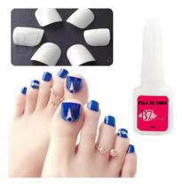 2X 100 Unhas Tips Para Pé Para Alongamento De Unhas Cor Leit