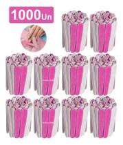 2X 1000 Lixa De Unha Mini Descartável Rosa Pink De Manicure
