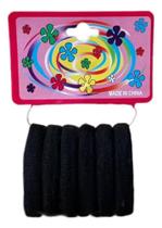 2X 12 Elástico Rabicó Xuxinha Macios Para Cabelo Cor Preto