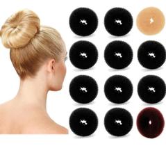 2X 12 Rosquinha Donut Para Fazer Coque Médio Penteado Acessó