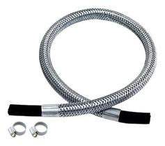 2X 1,2M Mangueira Malha De Aço Gás Botijão Com 2Abraçadeiras