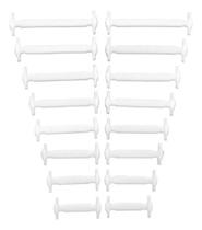 2X 16 Cadarços Silicone Elástico Branco / Preto Serve 2 Têni