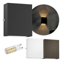 2X 1X Arandela Mini Slim 2 Focos Externa + Led G9 5W Mf143