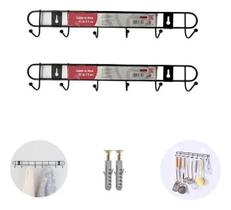 2X 2 Cabideiro Roupa Toalha Porta Parede 6 Gancho + Parafuso