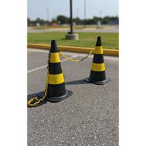 2x 2 Cones Sinalização 50cm C/ Corrente 1m Segurança Estrada 2x 2 Cones Sinalização 50cm C/ Corrente 1m Segurança Estrada