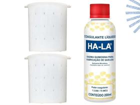 2X 2 Formas Furo Escorredor + Coalho Para Fazer Queijo Casei