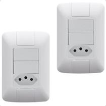 2X 2 Interruptor Modular Duplo E Tomada Simples 10A Tramonti 2X 2 Interruptor Modular Duplo E Tomada Simples 10A Tramonti