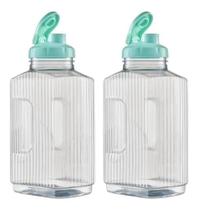 2X 2 Jarra Garrafa De Água Suco Geladeira Tampa Higiênica 1,