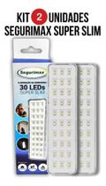 2X 2 Luminária Luz De Emergência 30 Leds Segurimax Super Sli 2X 2 Luminária Luz De Emergência 30 Leds Segurimax Super Sli