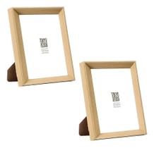 2X 2 Quadros Porta Retratos Tipo Madeira Clara Foto10X15 Cor