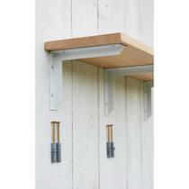 2x 2 Suportes Reforçados 40cm Brancos + Parafusos 2x 2 Suportes Reforçados 40cm Brancos + Parafusos