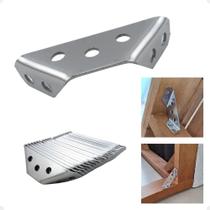 2X 20 Conector De Canto Cantoneira Móveis Universal Aço Inox