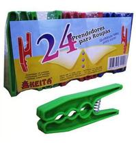 2X 24 Prendedores De Roupa Plástico Pregador Keita Grande E