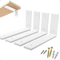 2X 25Cm - Mão Francesa Cantoneira Branca Invertida - Rio Des